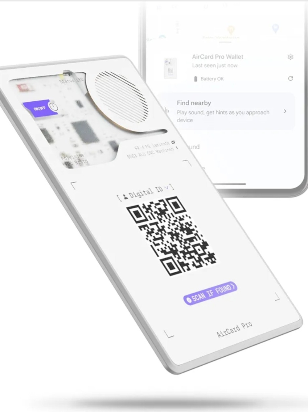 AirCard Pro Wallet Digital ID Card - White